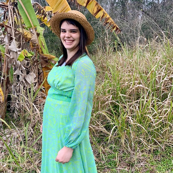 Maxi long sleeve 70s vintage COCO California dress - Picture 4 of 5